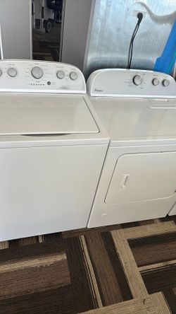 Whirlpool, silver face washer, dryer gas set