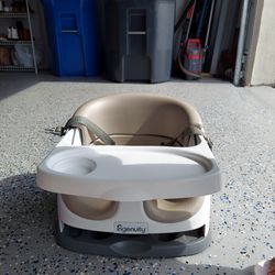 Ingenuity Baby Base 2-in-1 Booster Feeding High Chair and Floor Seat with Self-Storing Tray

