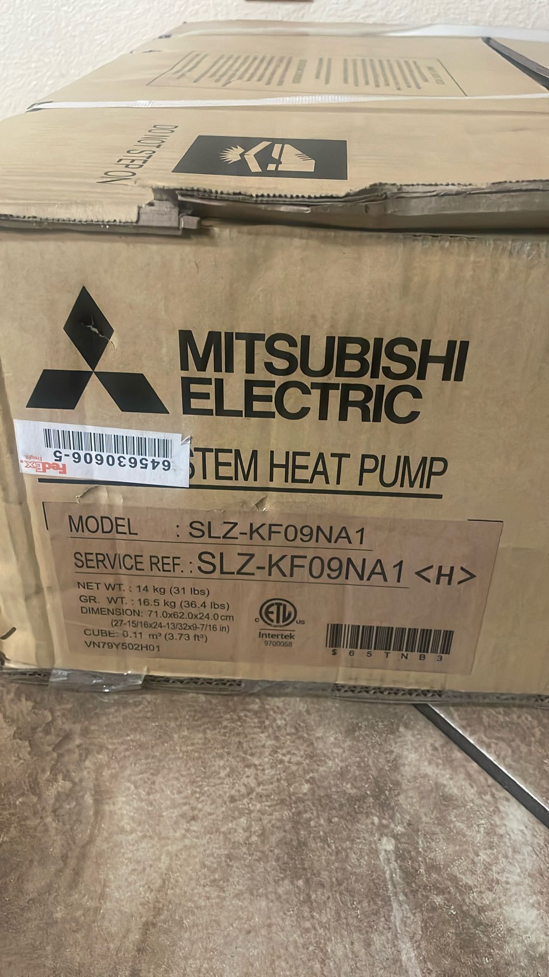  Mini Split Heat Pump Mitsubishi Ceiling Cassette 9000 BTUs  R410 