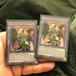 Yo-gi-oh cards 2 red-eyes dark dragoon