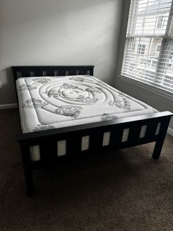 Queen bed and frame