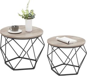 Small Round Artistic Coffee Table - 2