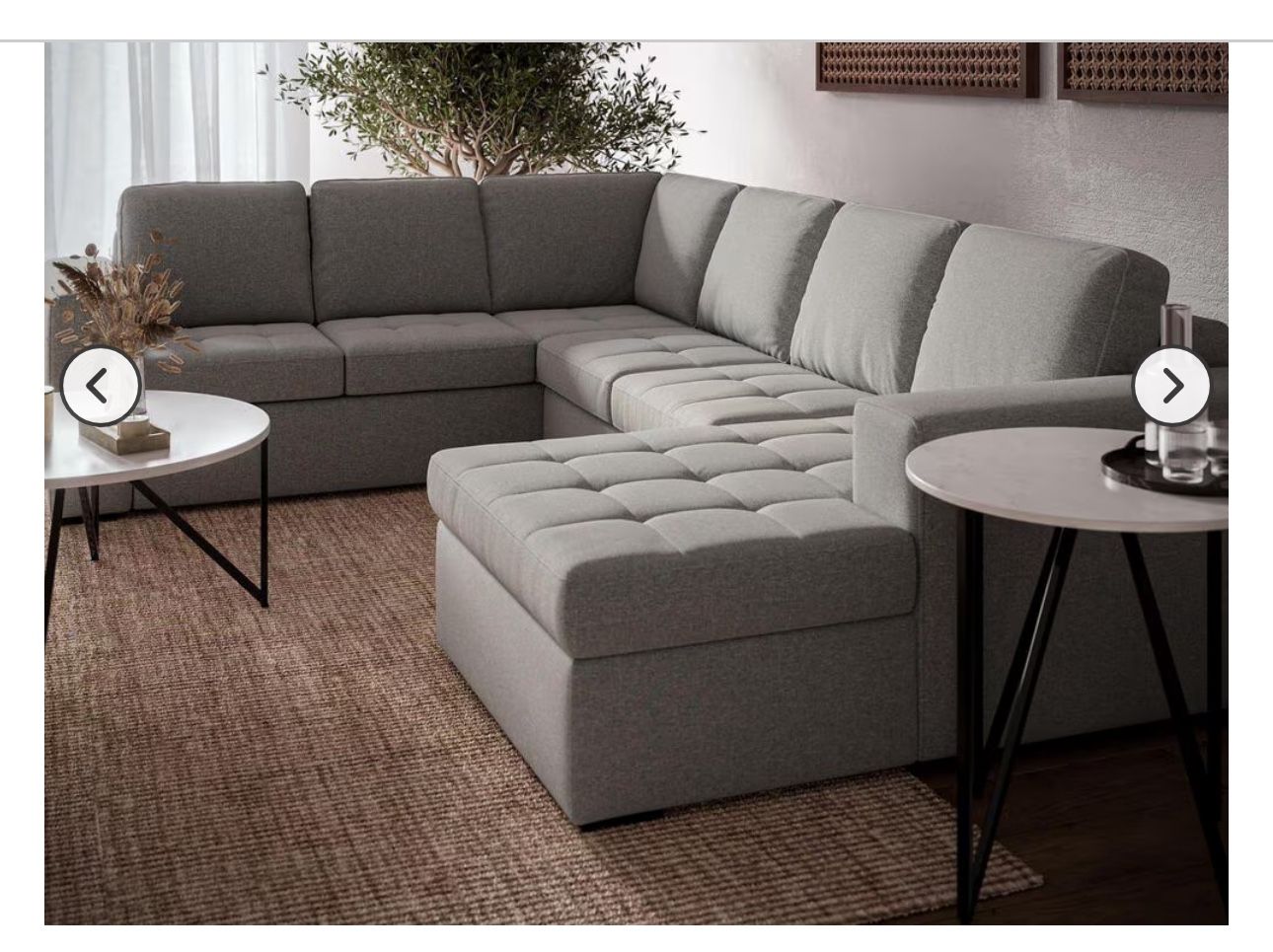 Tuscany Grove Claire 3-Piece Sleeper Sectional in Popstitch Dove  