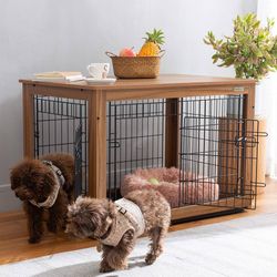 Dog pet crate and end table 2in1