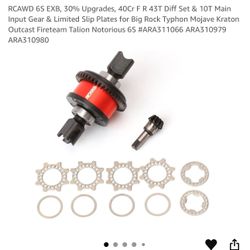 RCAWD 6S EXB, 30% Upgrades, 40Cr F R 43T Diff Set & 10T Main Input Gear 