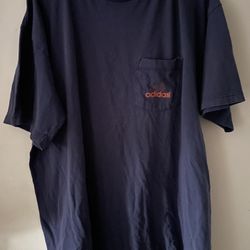 Men’s XL “Adidas” Dark Blue, Short-sleeve T-shirt w/ Orange Logo
