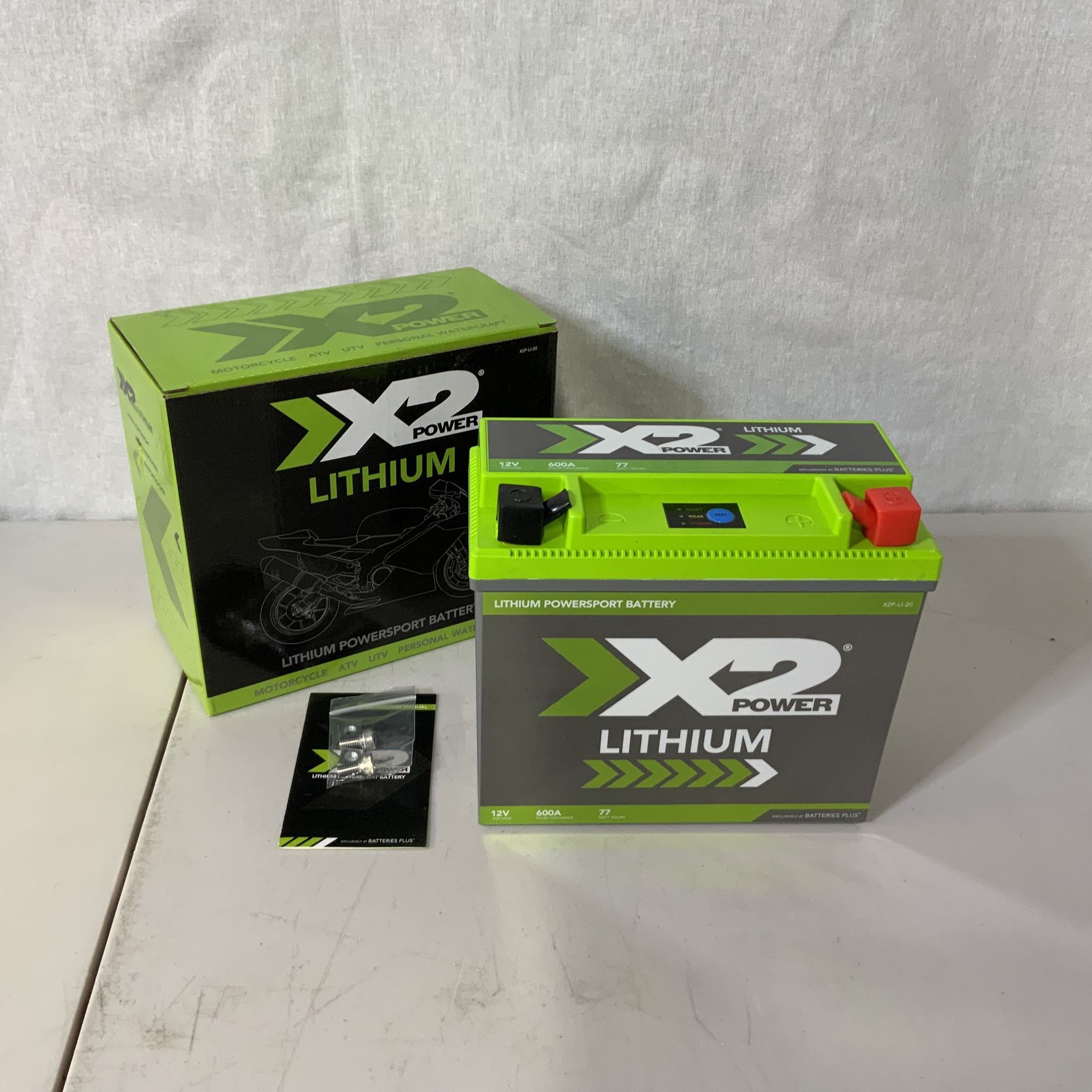 X2Power 20HL-BS Lithium Powersport Battery, 12V, 600A, 77 Watt Hours, X2P20 20L/20HL (LifePO4) NEW