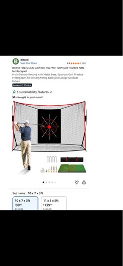 Golf practice net set