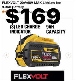 9.0ah  flex battery  20/60v