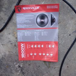 Brand NEW ROCKVILLE 18" SUBWOOFER And Kenwood Amp Read Description 