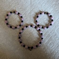 Light Purple Matching Earrings And Bracelet Set