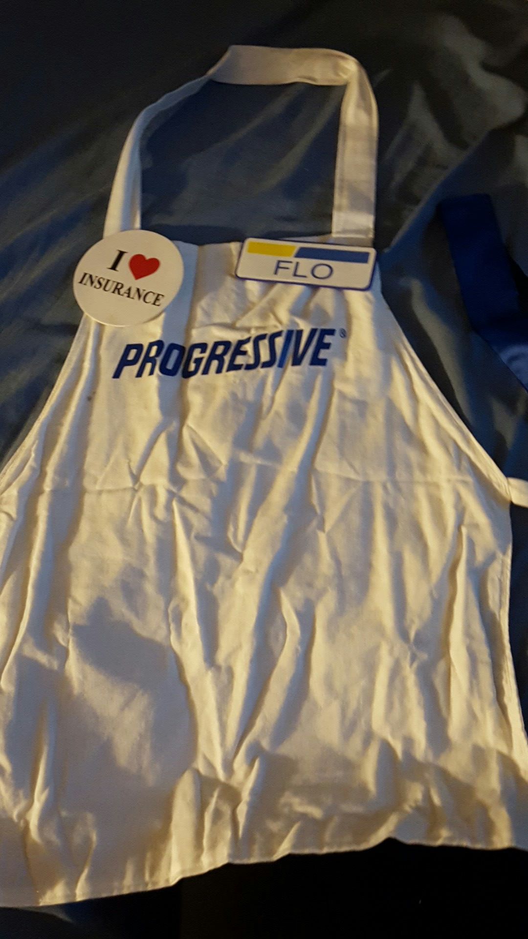 Progressive insurance Flo apron and headband costume for toddler 2/3yrs old