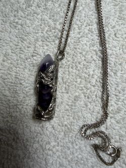 Amethyst Crystal Fairy Pendant Necklace