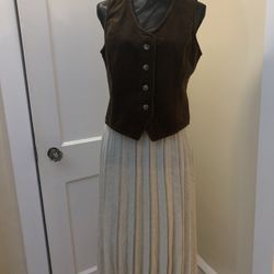 60s Cream Pleated Skirt