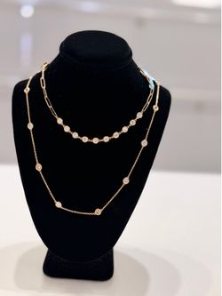 14KT 1.75Ctw Lab Diamond Fancy Necklace and Bracelet
