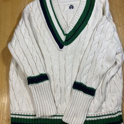 Banana Republic BR Athletics Cricket Sweater Luxurious Soft Size M 23.5pit2pit
