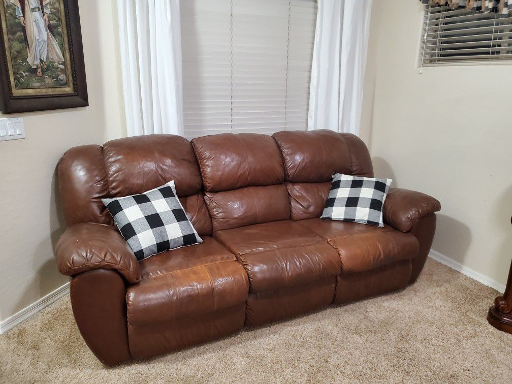 Leather Sofa and loveseat recliners