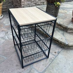 Rod Iron three basket storage table