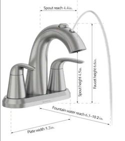 Brushed Nickel Bathroom Faucet with Fountain Mode 4 in. Center Set1.2gpm, Corrosion Resistant