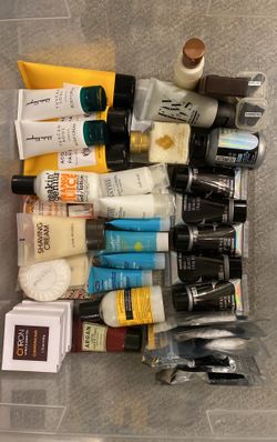 Assorted Travel Size Soaps, Lotions, Ear Plugs