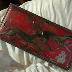 Greyhound Little Tin Jewelry Box #vintage