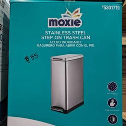 Moxie Stainless Steel Step-On Trash Can