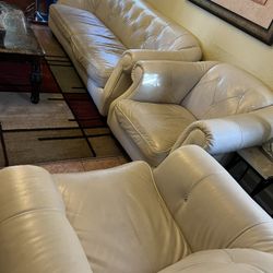  White Original Leather Sofa 