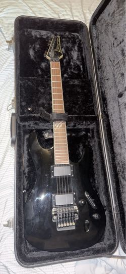 Ibanez Black Electric Guitar with Hard Case