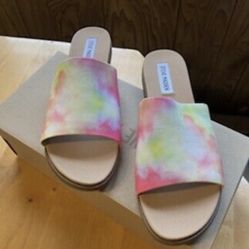 Steve Madden Womens Karolyn Flat Slide Sandals Tye Dye Size 9  New