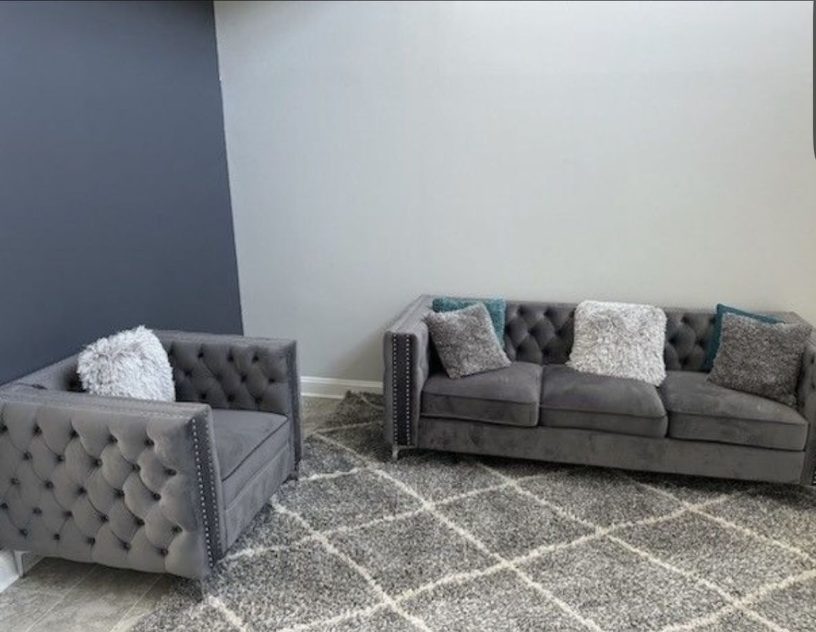 Quilted Suede Couch