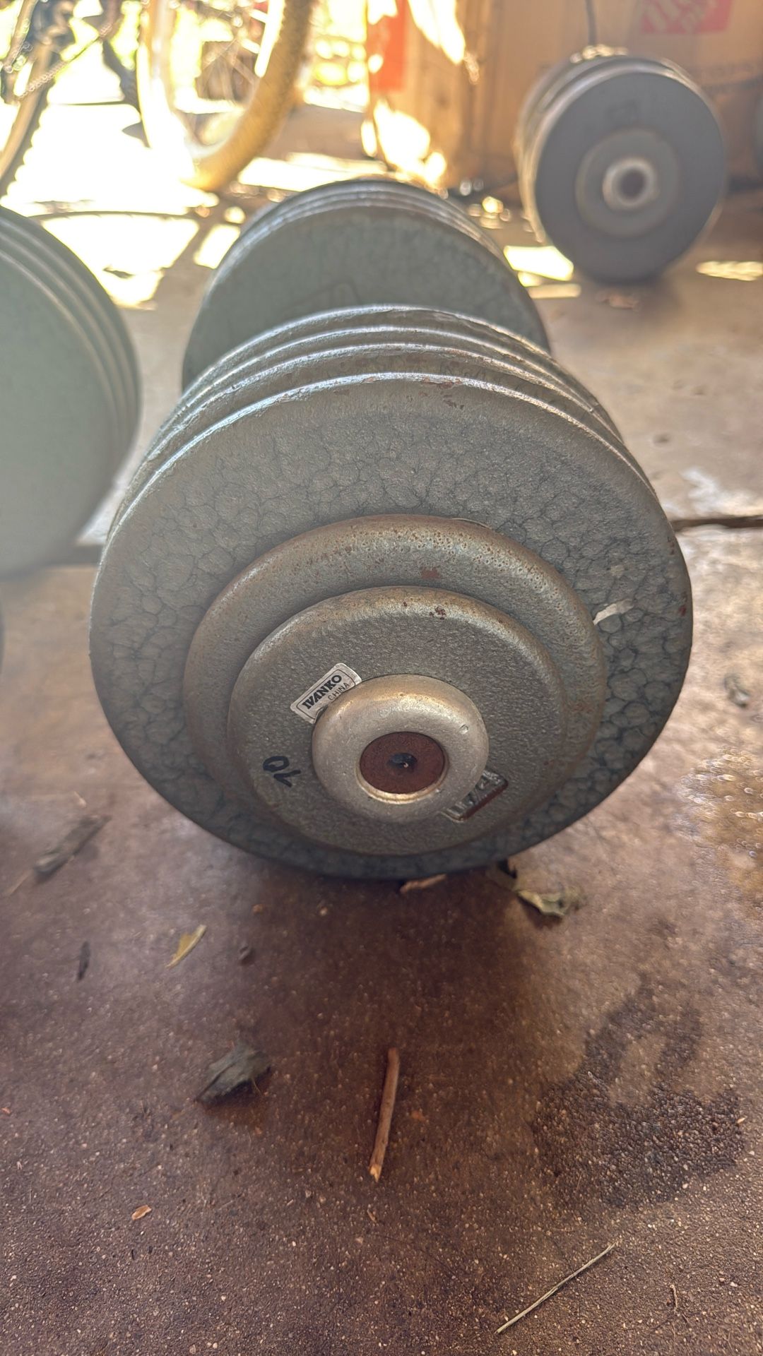 Ivanko 70 Pound Each Dumbbells