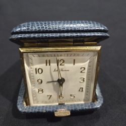 Vintage Seth Thomas Folding Travel Wind Up Alarm Clock Germany MCM -WORKS! 3"x3"