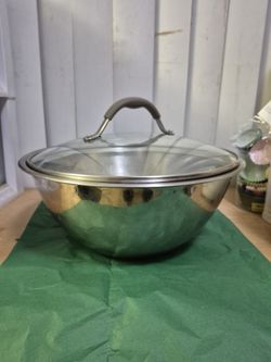 stainless bowl and lid for proofing bread dough.