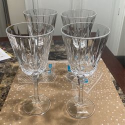 Antique Cocktail /wine Glasses Etched Crystal
