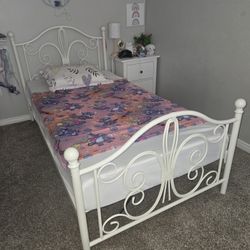 White Metal Twin Bed Frame