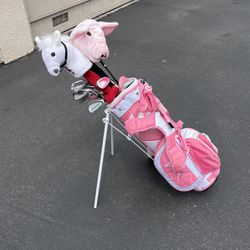 Girls Pink Golf Club Set & bag