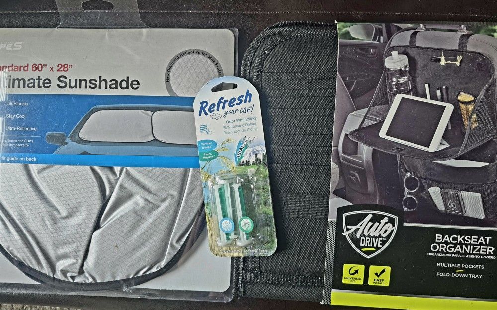 Car Organizer, Shade, And Refreshers Bundle