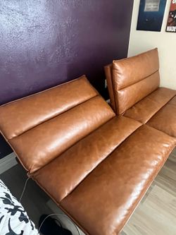 Leather couch bed