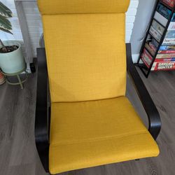 IKEA POÄNG Armchair Black-Brown/Skiftebo Yellow