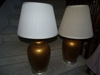 2 golden vintage lamps