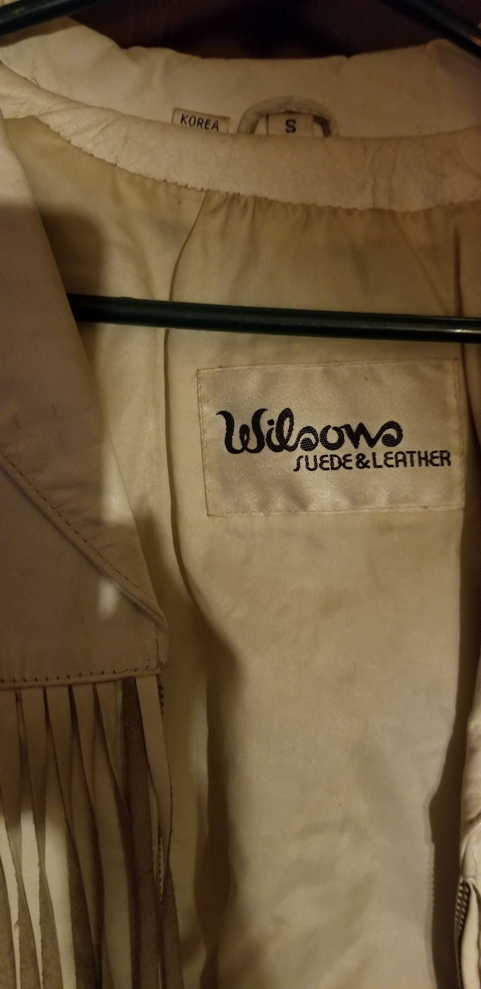 Wilson's White Leather Jacket Vintage size Small