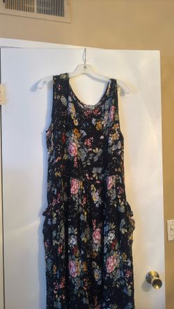 Sleeveless Lady’s Soft Material Flowered Dress 