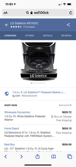 LG pedestal sidekick washer