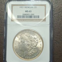 1921 P Morgan Dollar MS 63 NGC Silver $1 Unc 