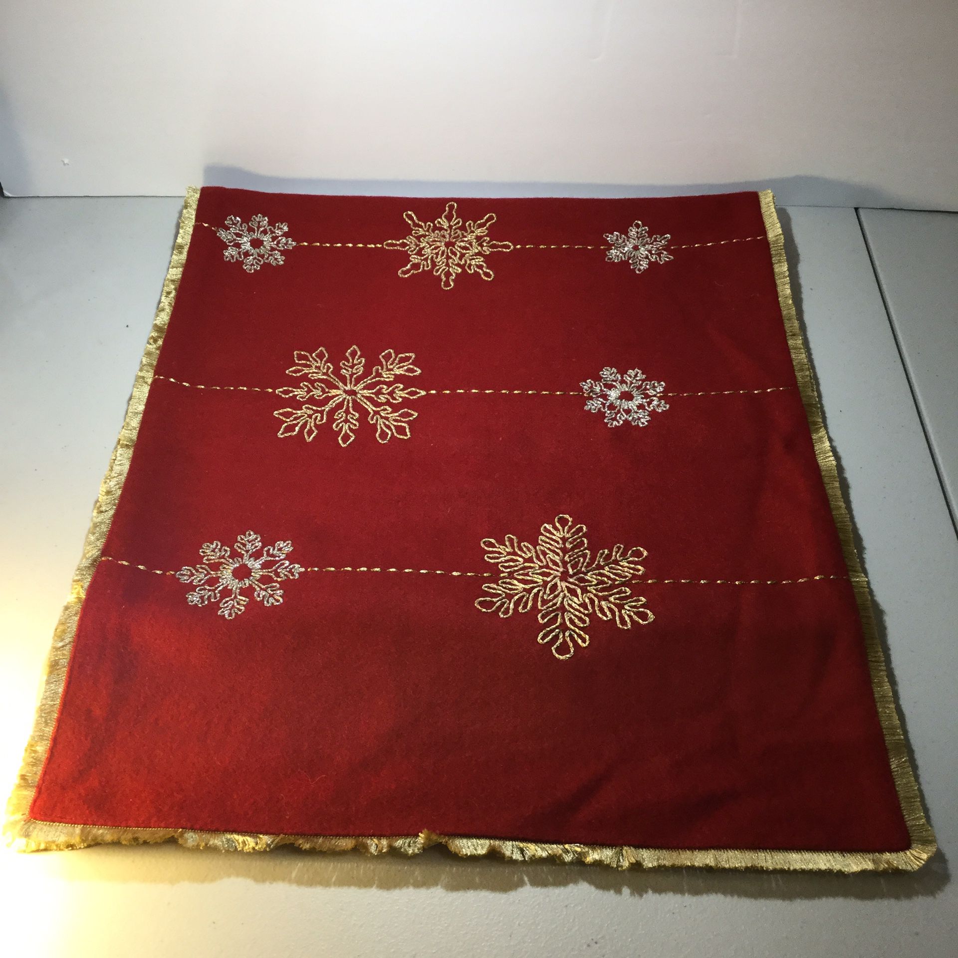 Embroidered Snowflake Table Runner