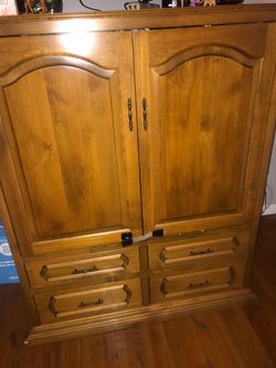 Wooden Armoire with Drawers