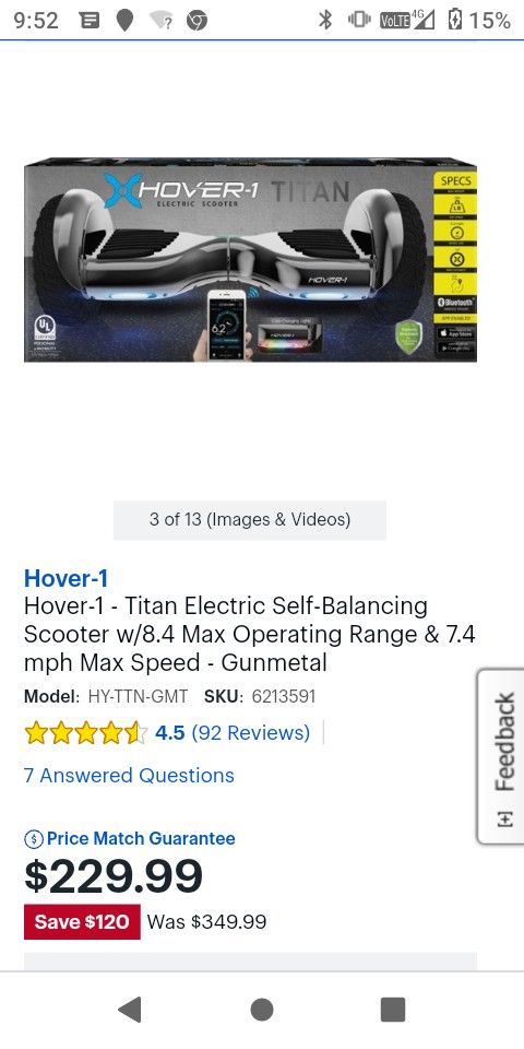 Hover 1 Titan. Charger Not Included. It does have enough charge for test ride.