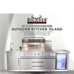 brand New Patio Kitchen Island Barbecue Stainless Steel