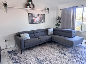 Gray sectional sofa couch sala