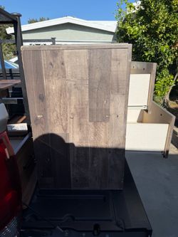Rustic Gray Cabinet with 2 Drawers